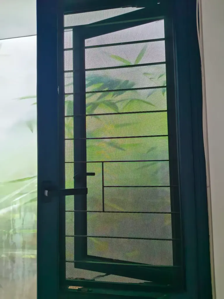 Premium aluminum hotel window installed with thermal break and double glazing