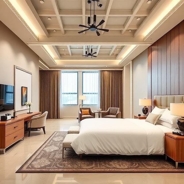 Custom hotel furniture manufacturing factory in China producing new commercial grade guest room furniture with quality control inspection