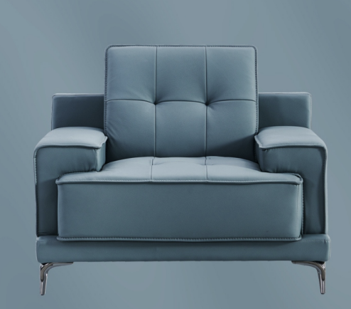 Modern blue contract leather hotel armchair manufactured in China