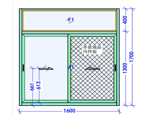 Shop Drawing — رسم تفصيلي للأبواب الفرنسية 350 سم